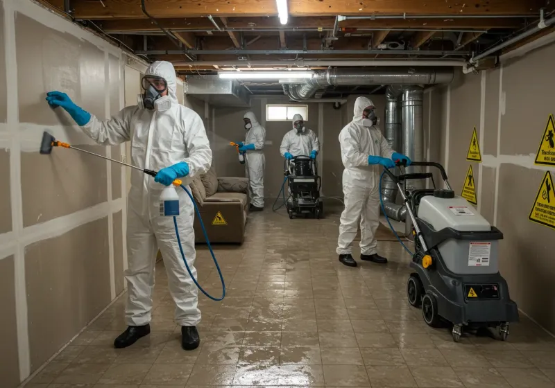 Basement Moisture Removal and Structural Drying process in Polk City, IA